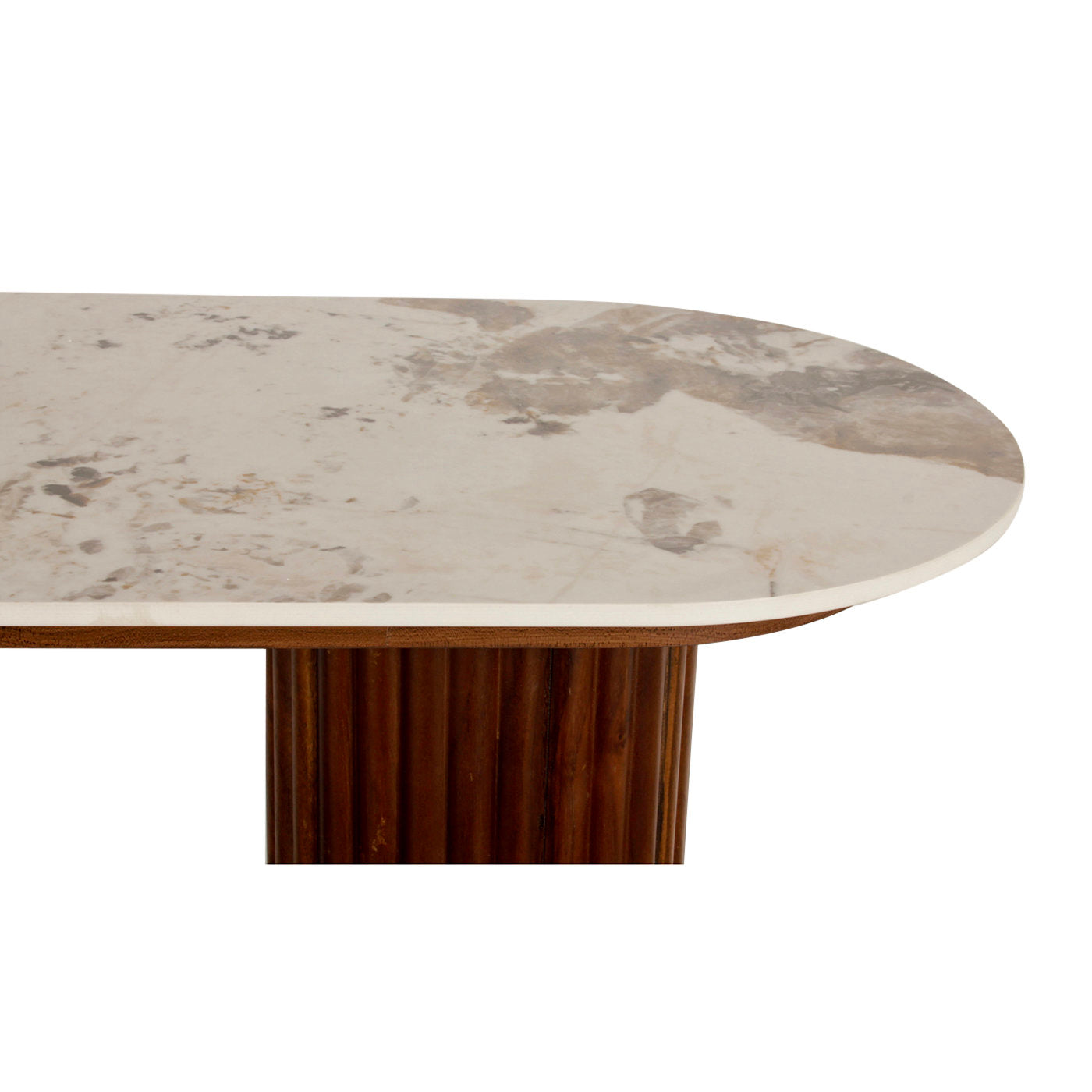 Urban Chique Bijzettafel Keramisch Marmer / Walnootfineer