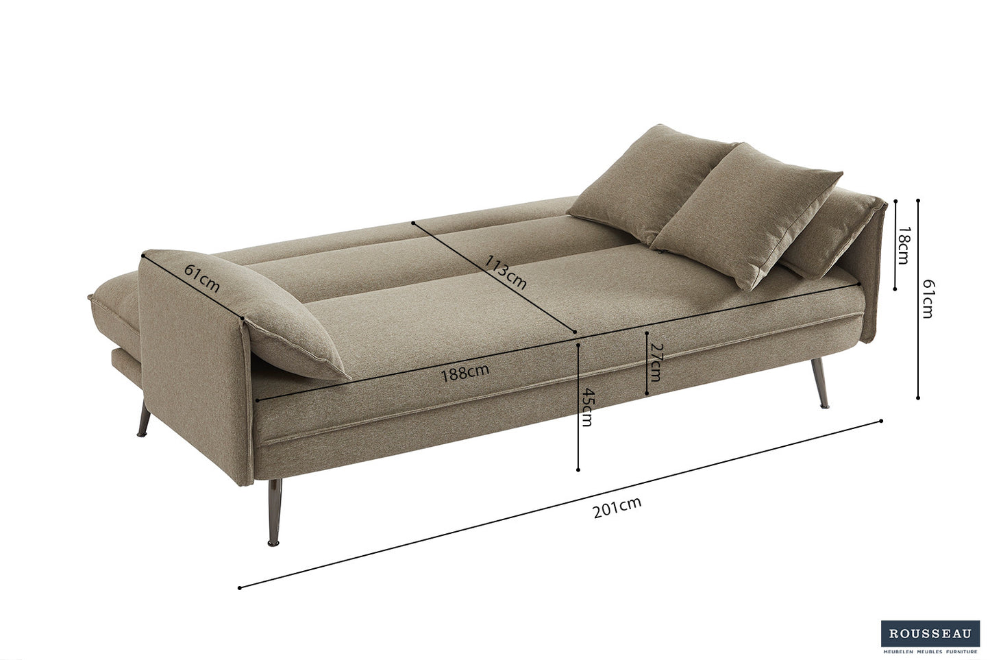 Slaapbank 'Sivas' Stof Ote Family 4 Beige
