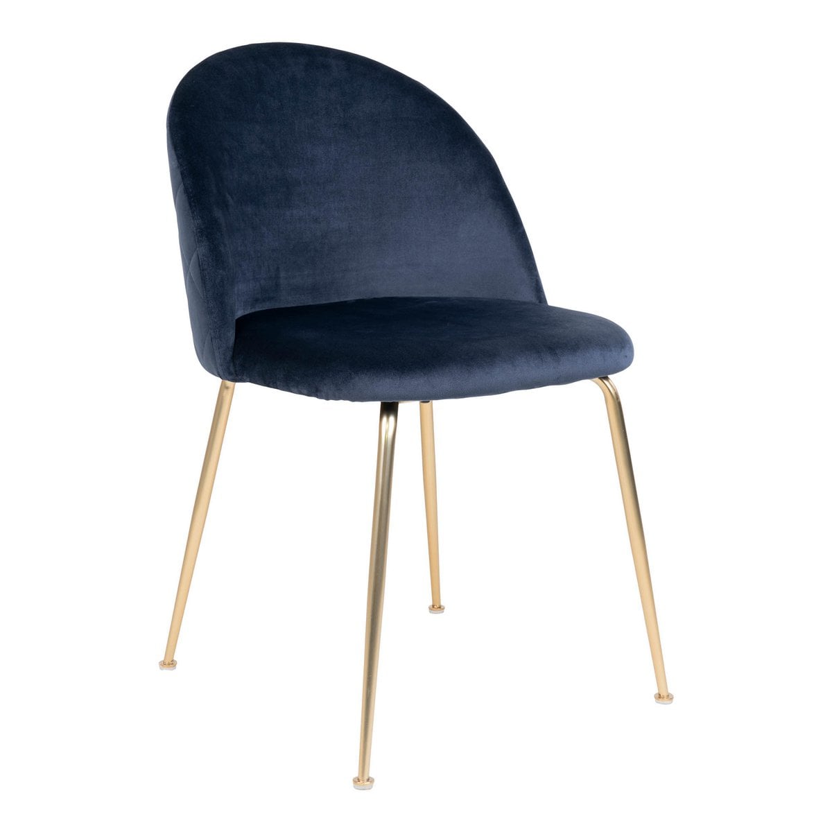 Geneve eetkamerstoel - Fluweel, staal, blauw - Set van 2