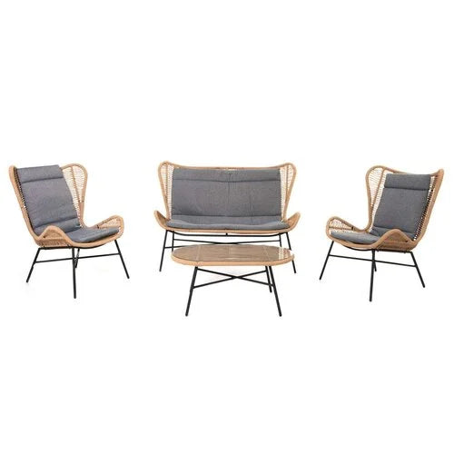 Milou Stoel en Bank Loungeset Wicker