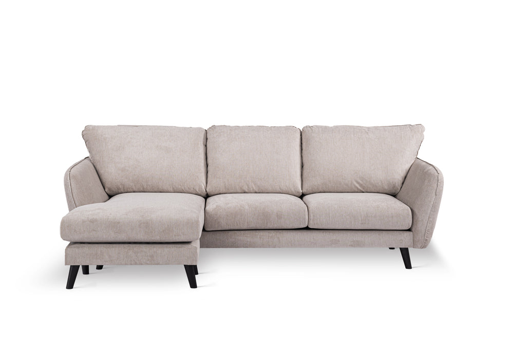 3 seater sofa CL left, fabric Orinoco 23, K460 beige, black leg