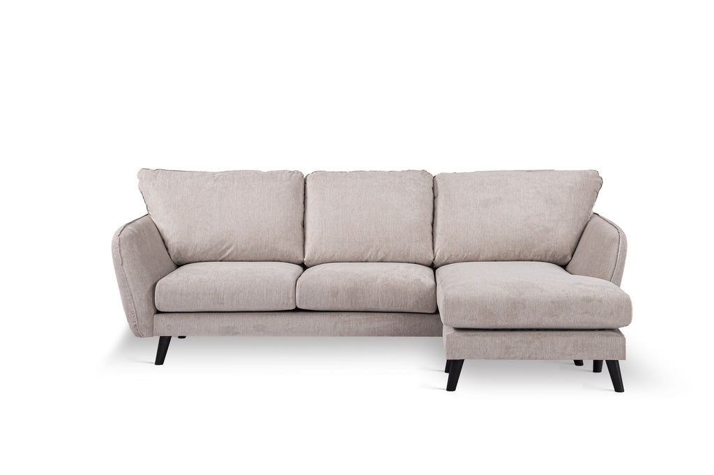 3 seater sofa CL right, fabric Orinoco 23, K460 beige, black leg