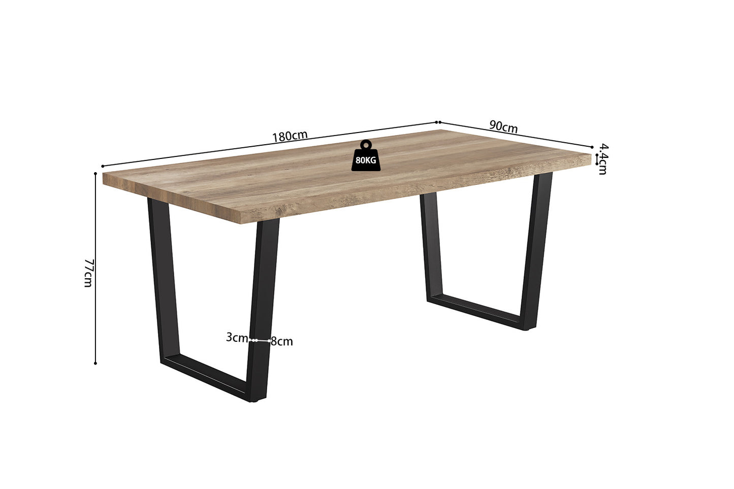 UITVERKOOP - Tafel 'Armin' 180 cm Decor Mango