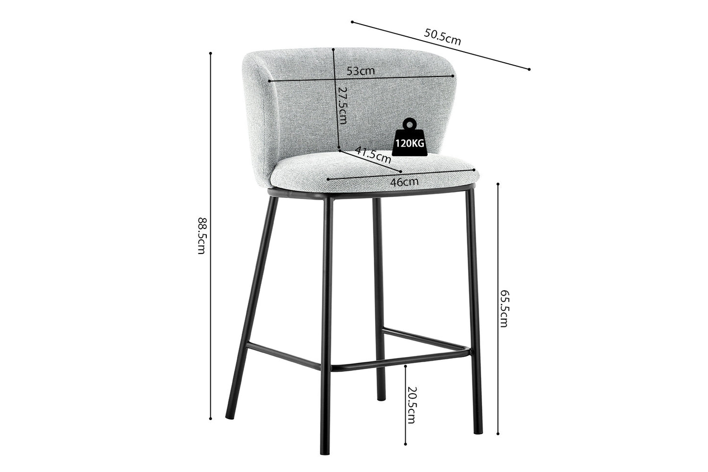 Tellerstoel 'Arthur' Stof Ote Belfast 41 Lichtgrijs