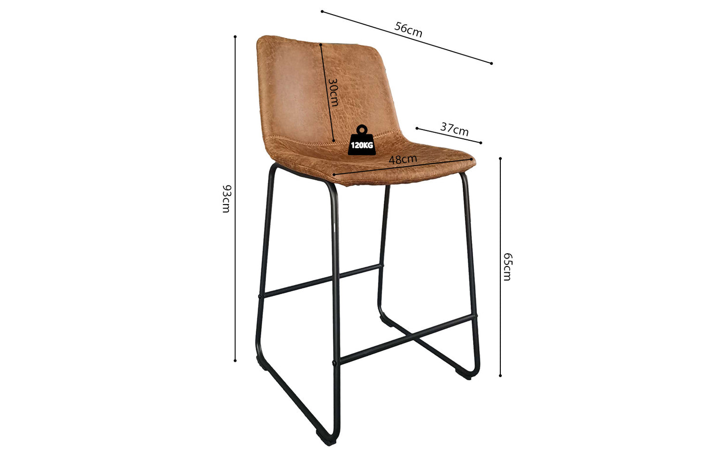 Counterstoel 'Mancia' PU Ote Topper 02 Cognac