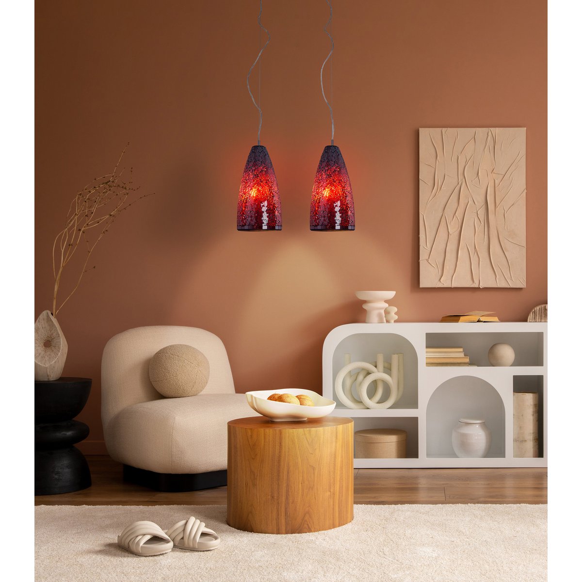 Glazen hanglamp 2 FLG. "Individu"