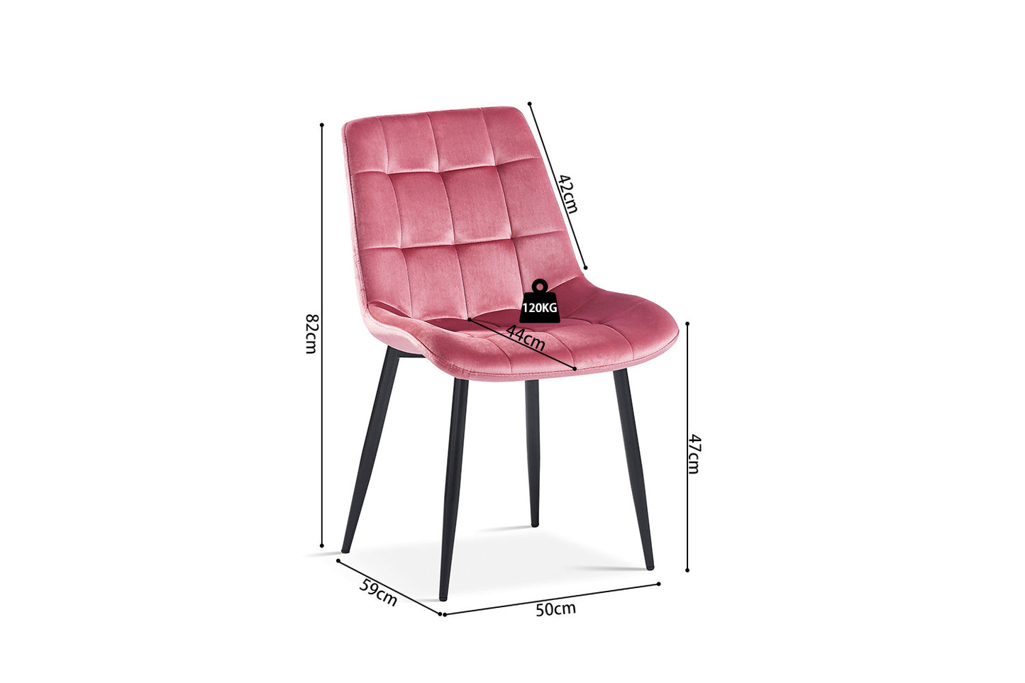 Stoel 'Juta' Fluweel Roze