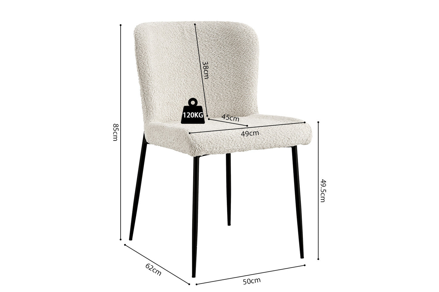 "Chair 'Lisa' Bouclé Ecru"