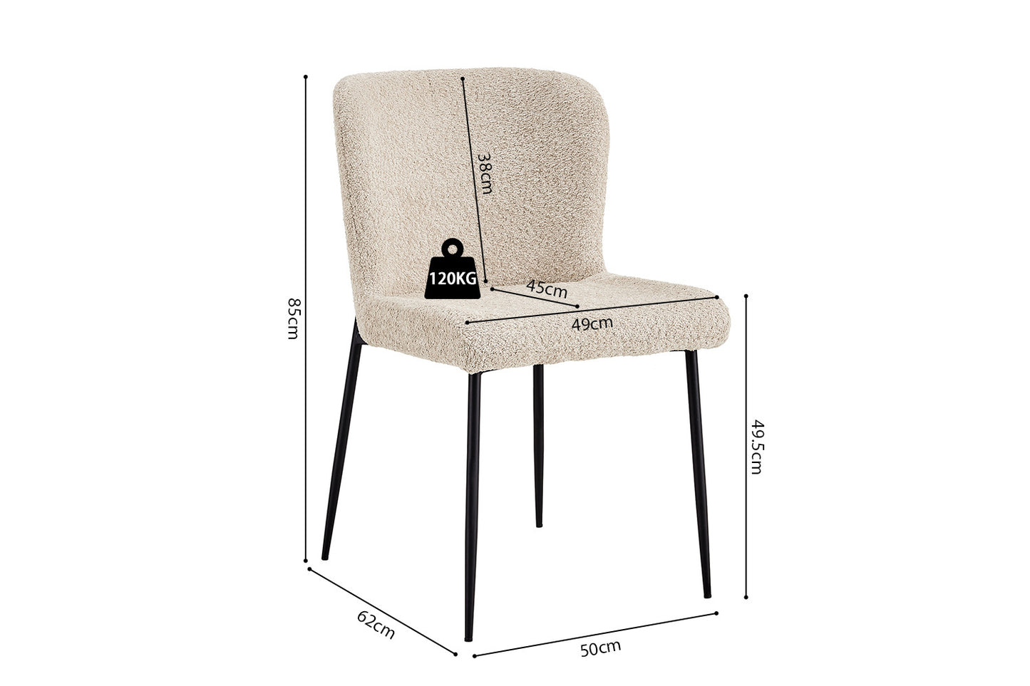 Stoel 'Lisa' Bouclé Beige