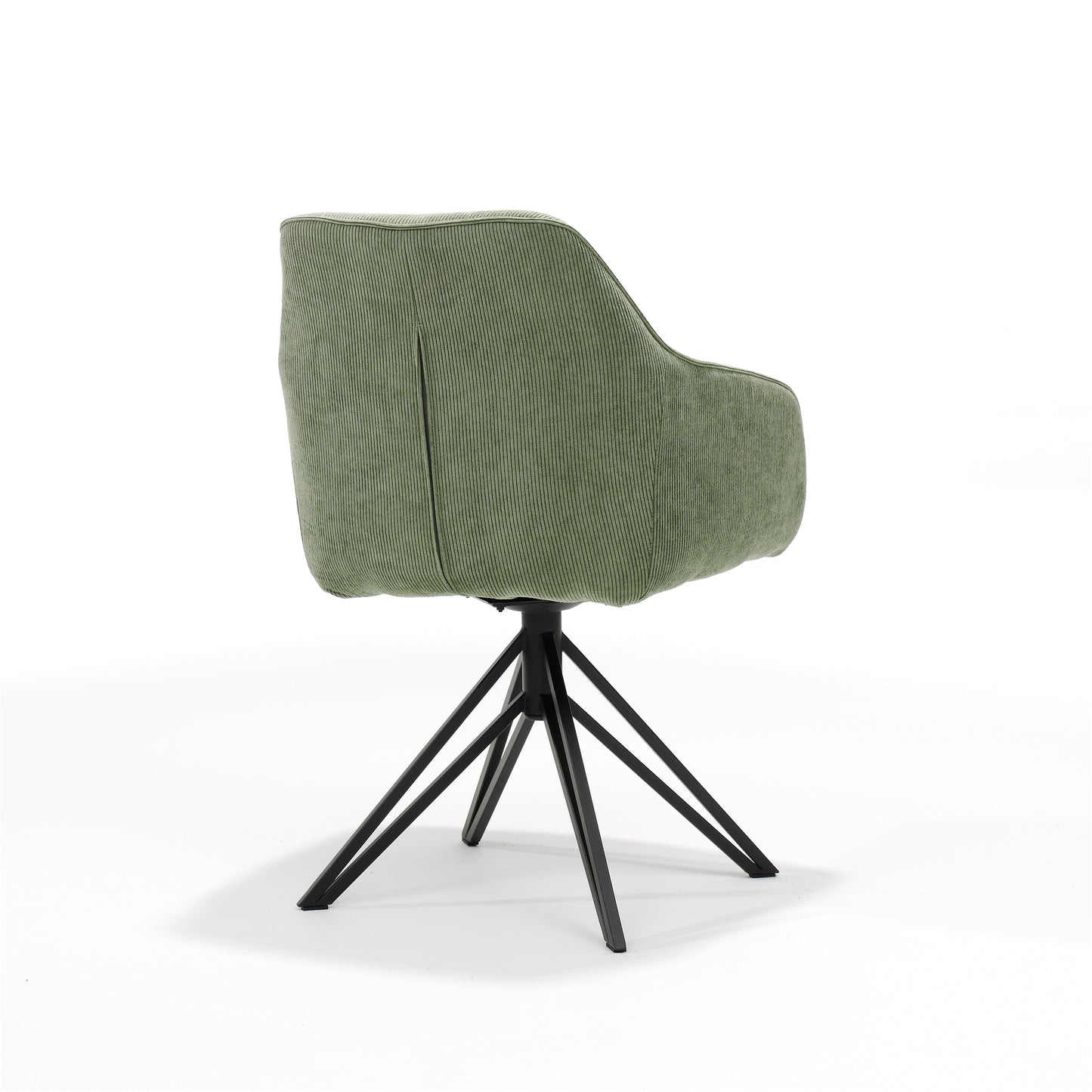 Blauwe fauteuil - Ribstof Groen - draaivoet