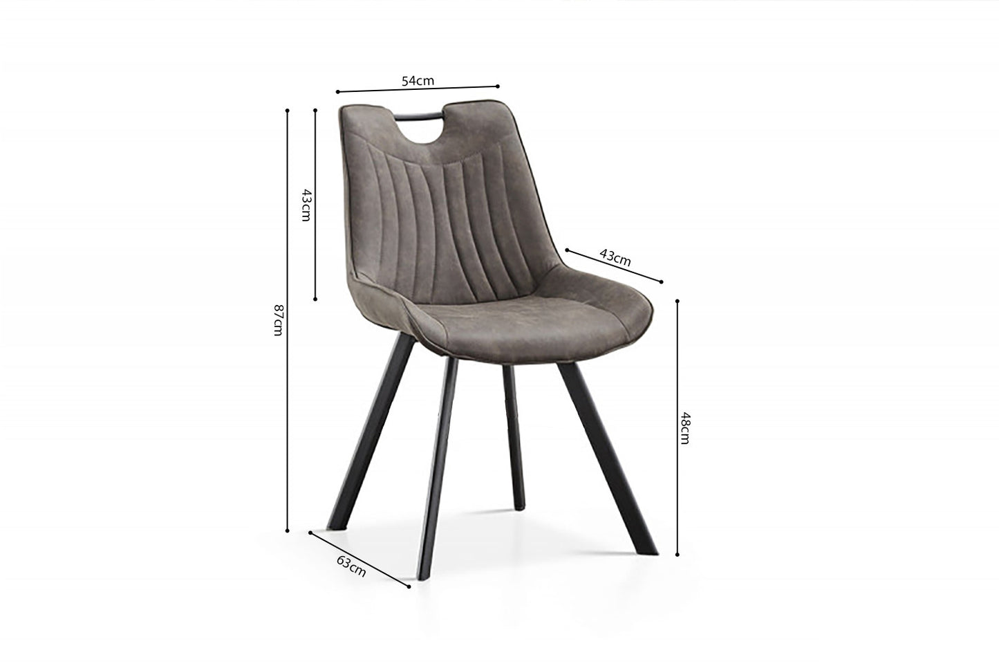 Stoel 'Pablo' Microvezel PU Donkergrijs