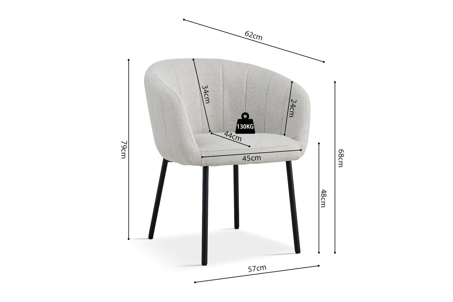 "Chair 'Sevilla' Fabric Beige"