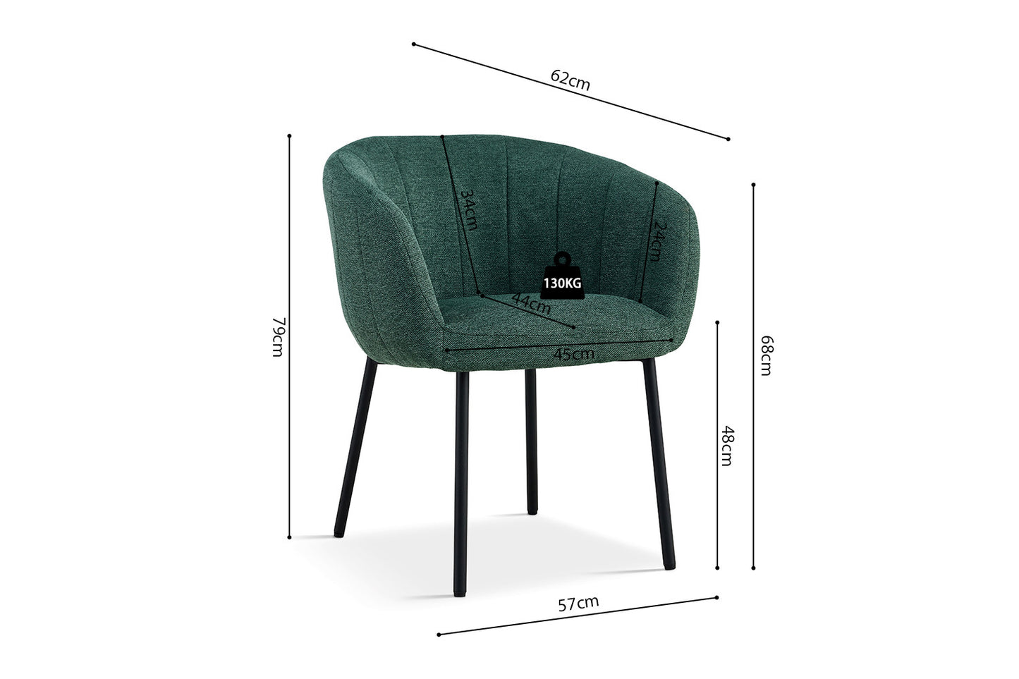 "Chair 'Sevilla' Fabric Green"