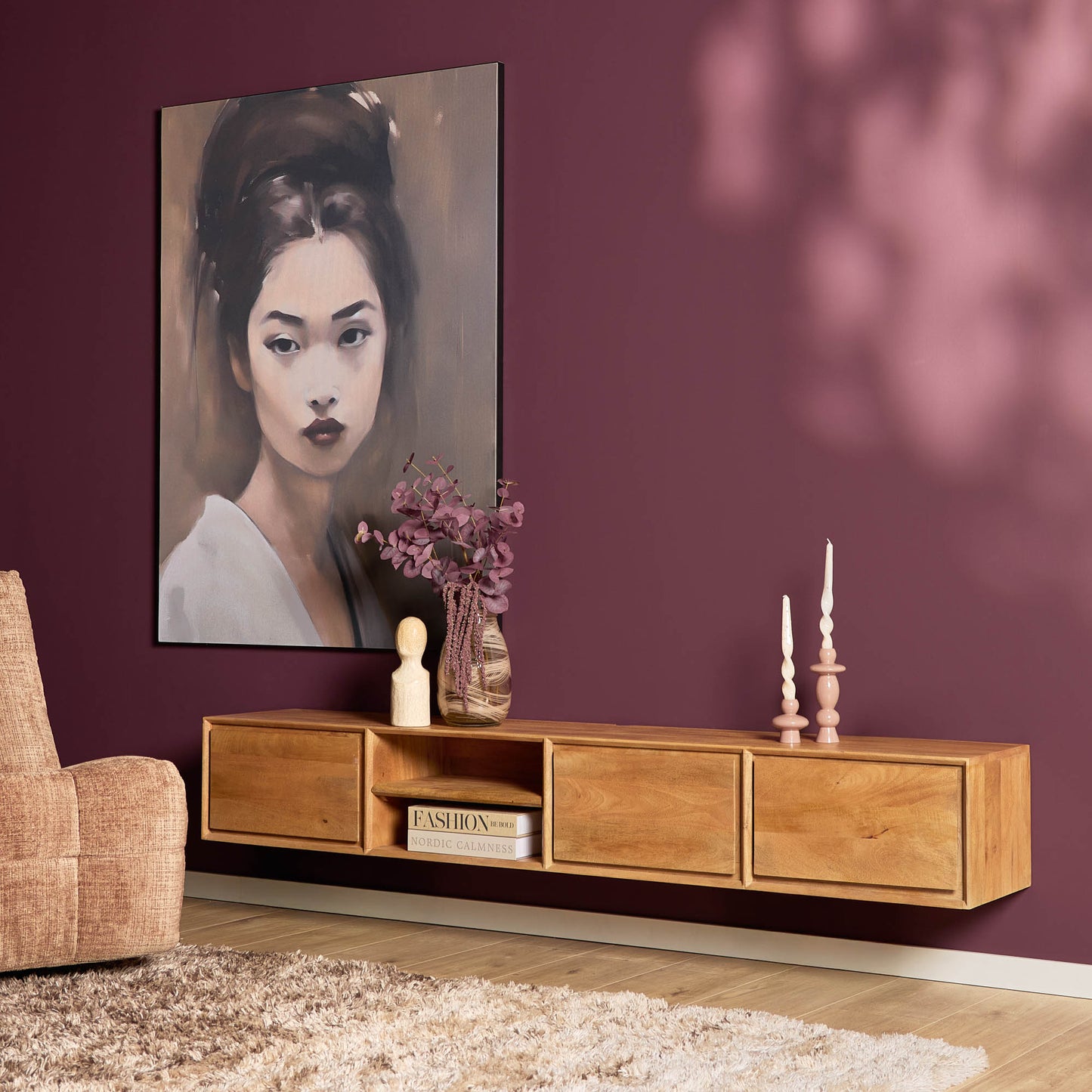 Zwevend tv-meubel Ambiance Naturel | 200 cm