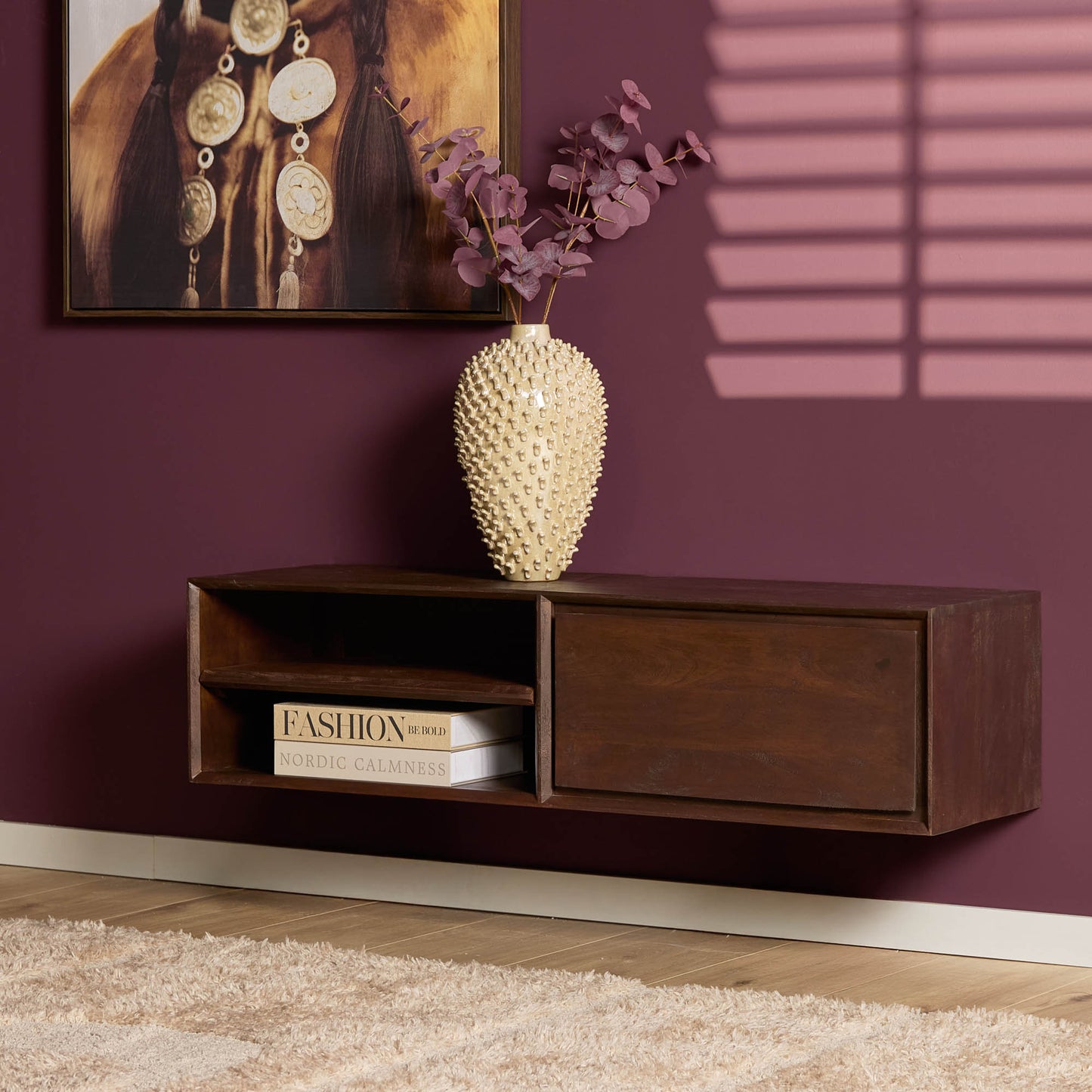 Zwevend tv-meubel Ambiance Bruin | 120 cm