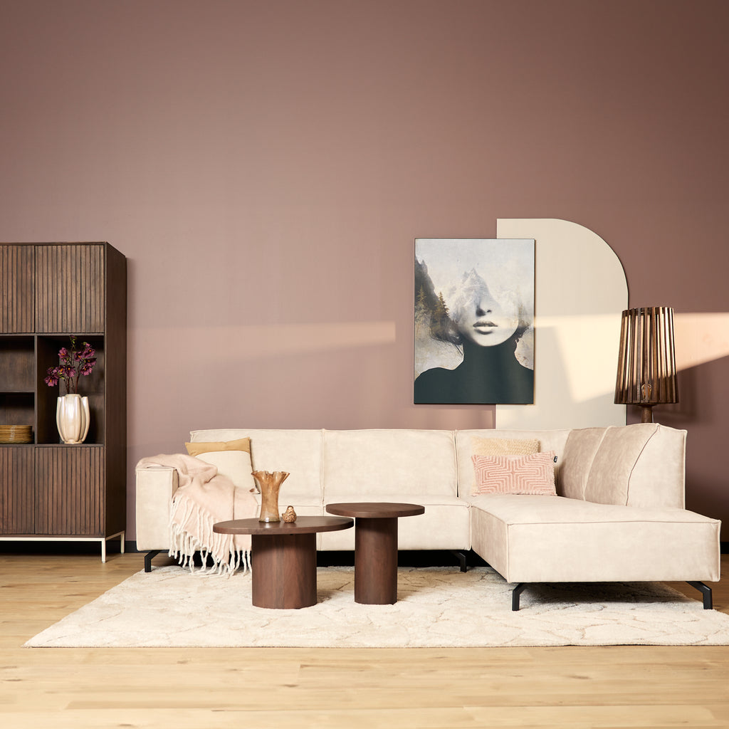 MySofa Floris| 2,5 zits + Divan Rechts | Beige | Velvet