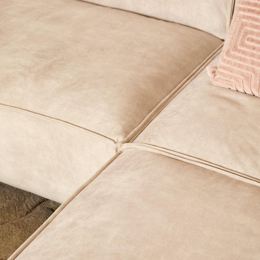 MySofa Floris| 2,5 zits + Divan Rechts | Beige | Velvet