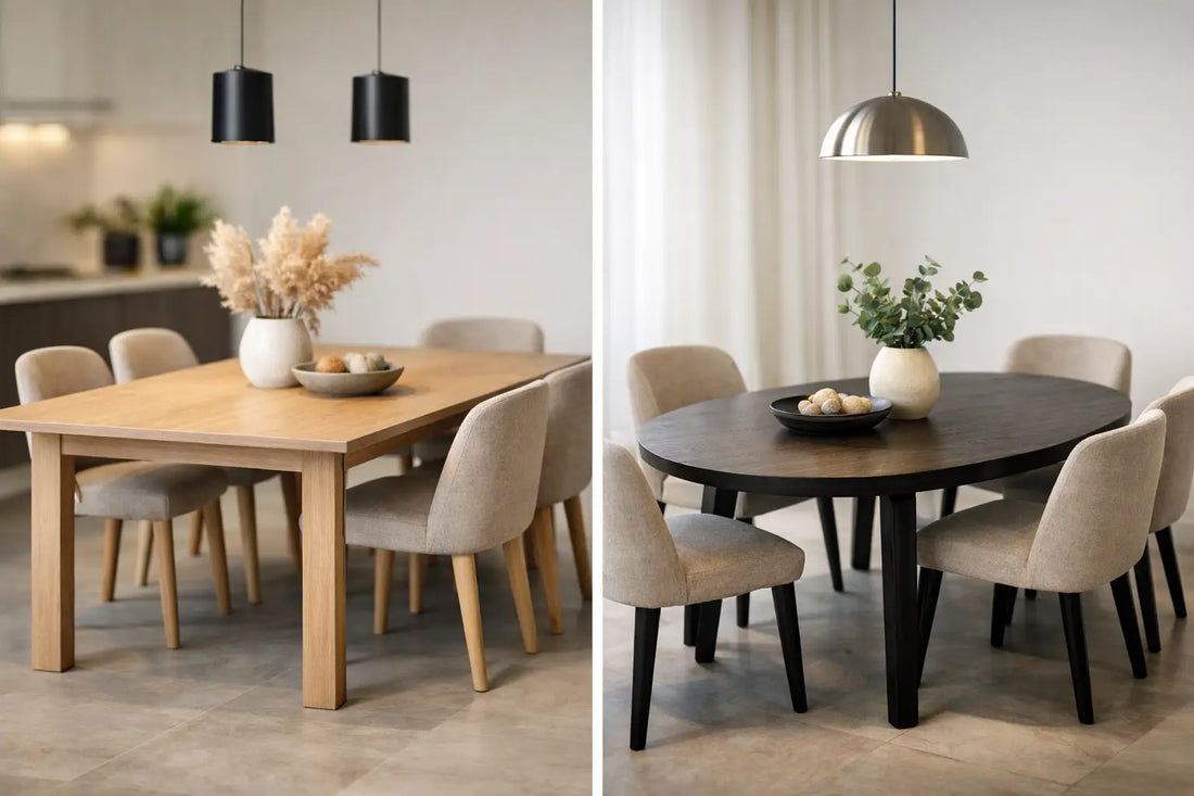 Rechthoekige of ovale eettafel kiezen