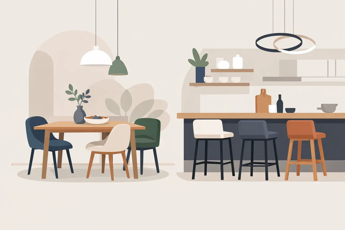 Eetkamerstoelen en barkrukken combineren