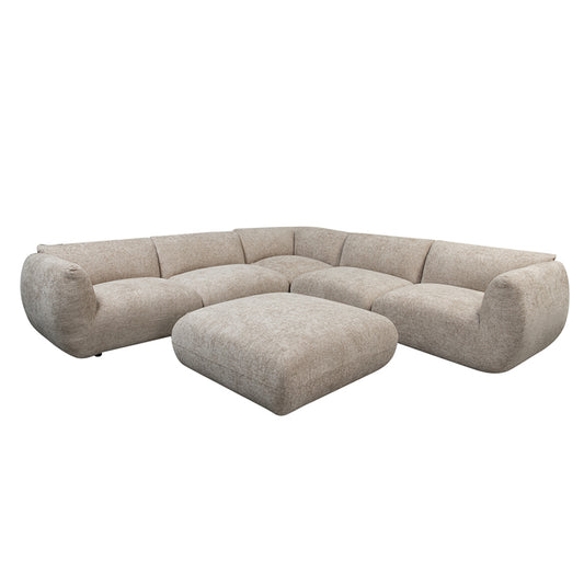 Amsterdam 6 Sitzer Ecksofa Mit Ottoman Latte