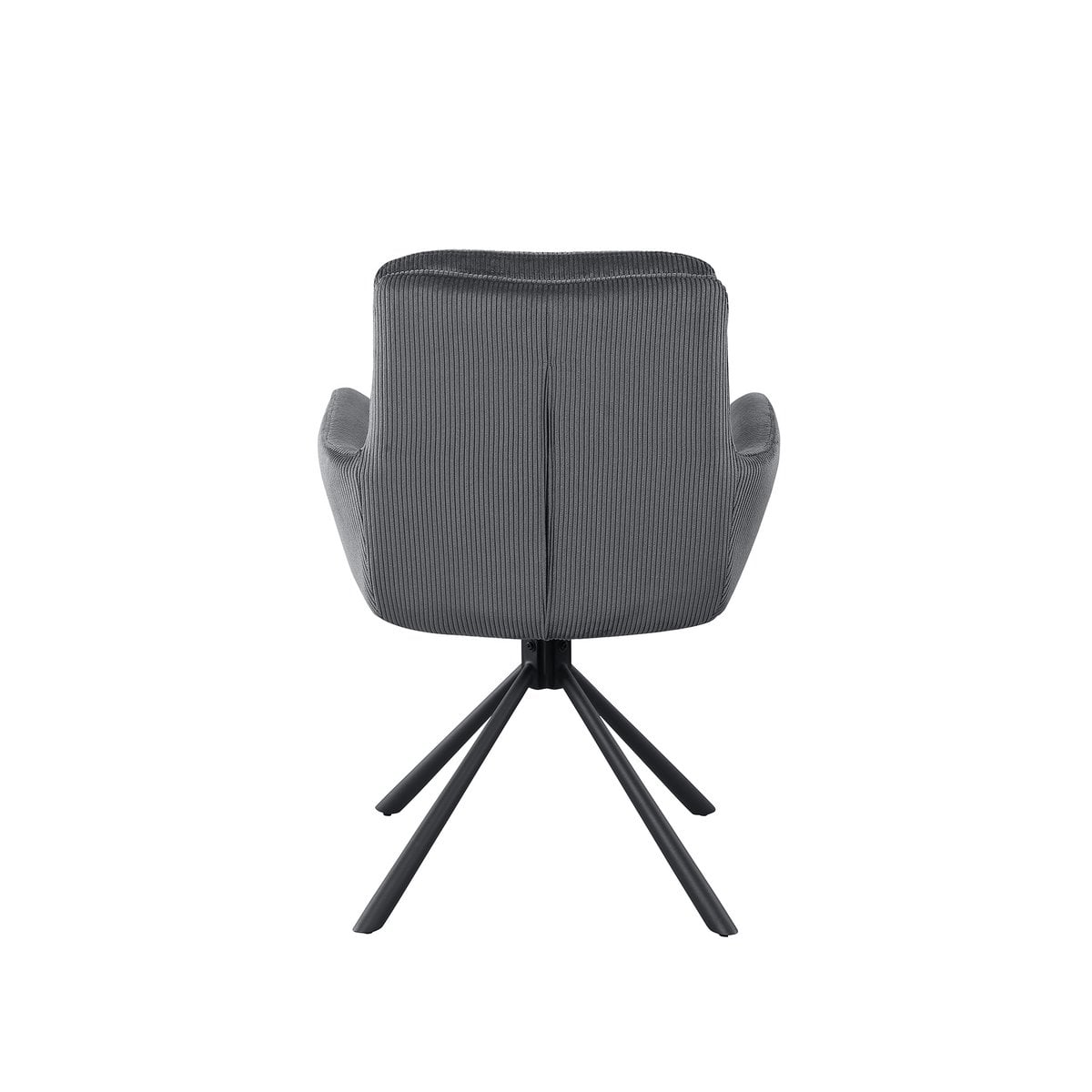 Fauteuil in corduroy-look, donkergrijs