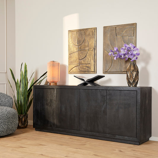 Dressoir Brussel Zwart 4 deuren | 200 cm