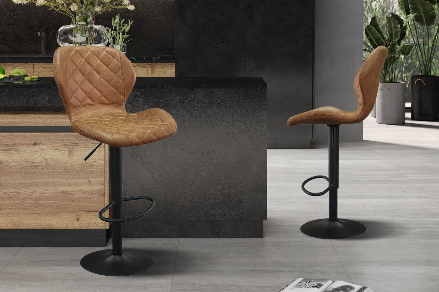 Barstoel 'Malaga' PU Ote Topper 02 Cognac