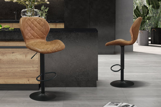 Barstoel 'Malaga' PU Ote Topper 02 Cognac