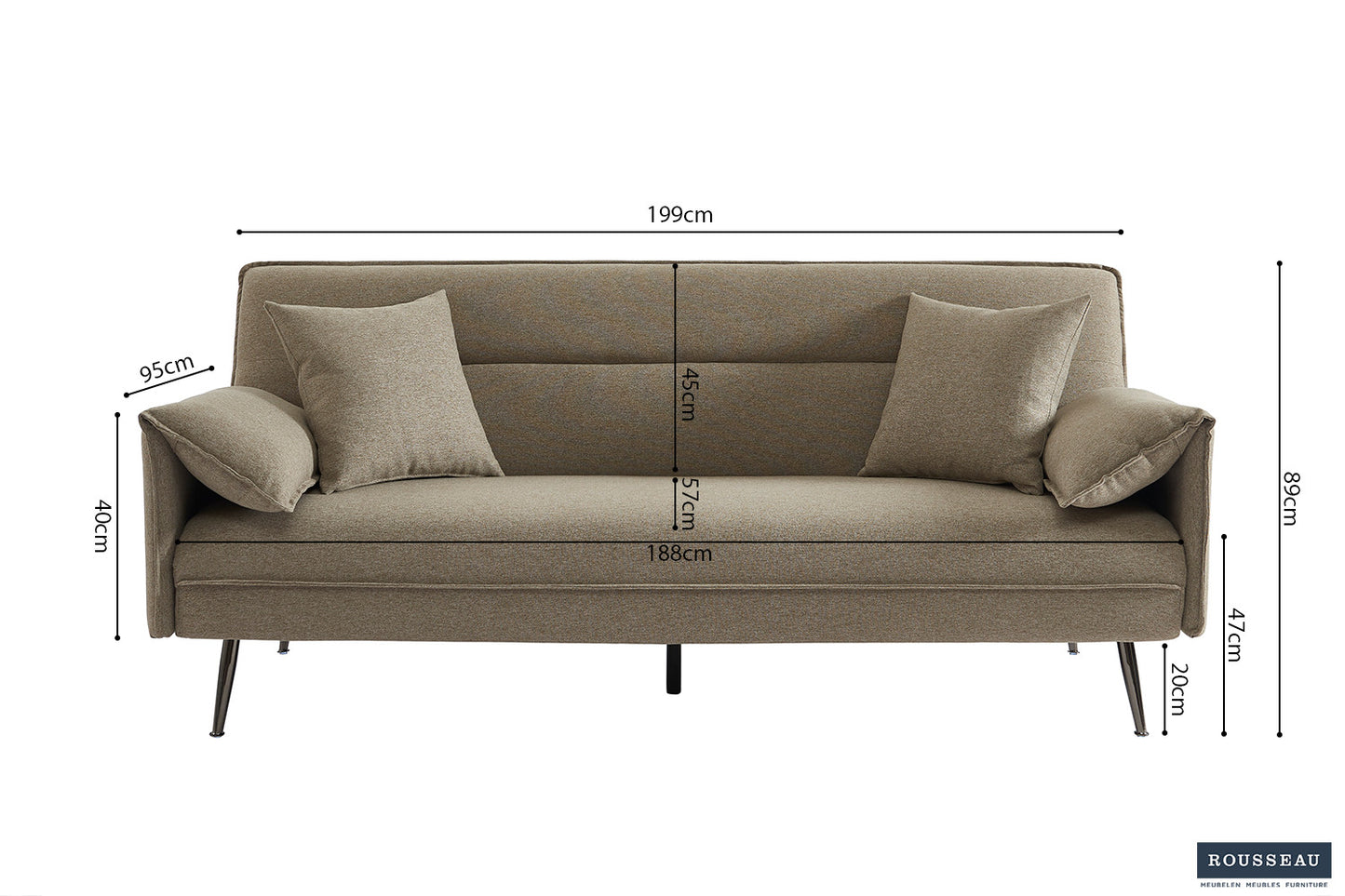 Slaapbank 'Sivas' Stof Ote Family 4 Beige