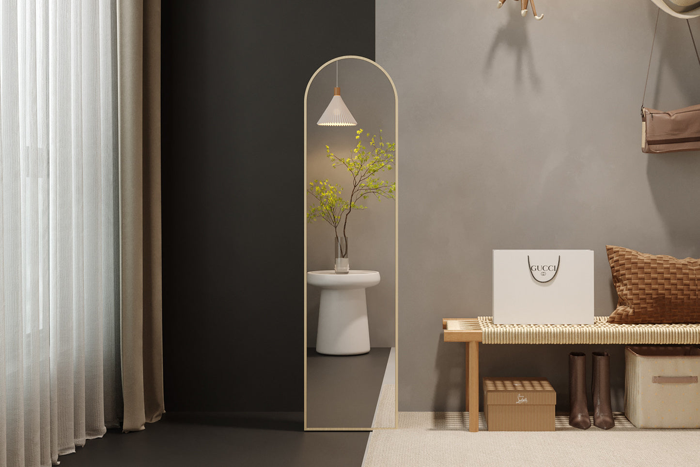 Spiegel 'Rosalie' 160x40 Oude eik