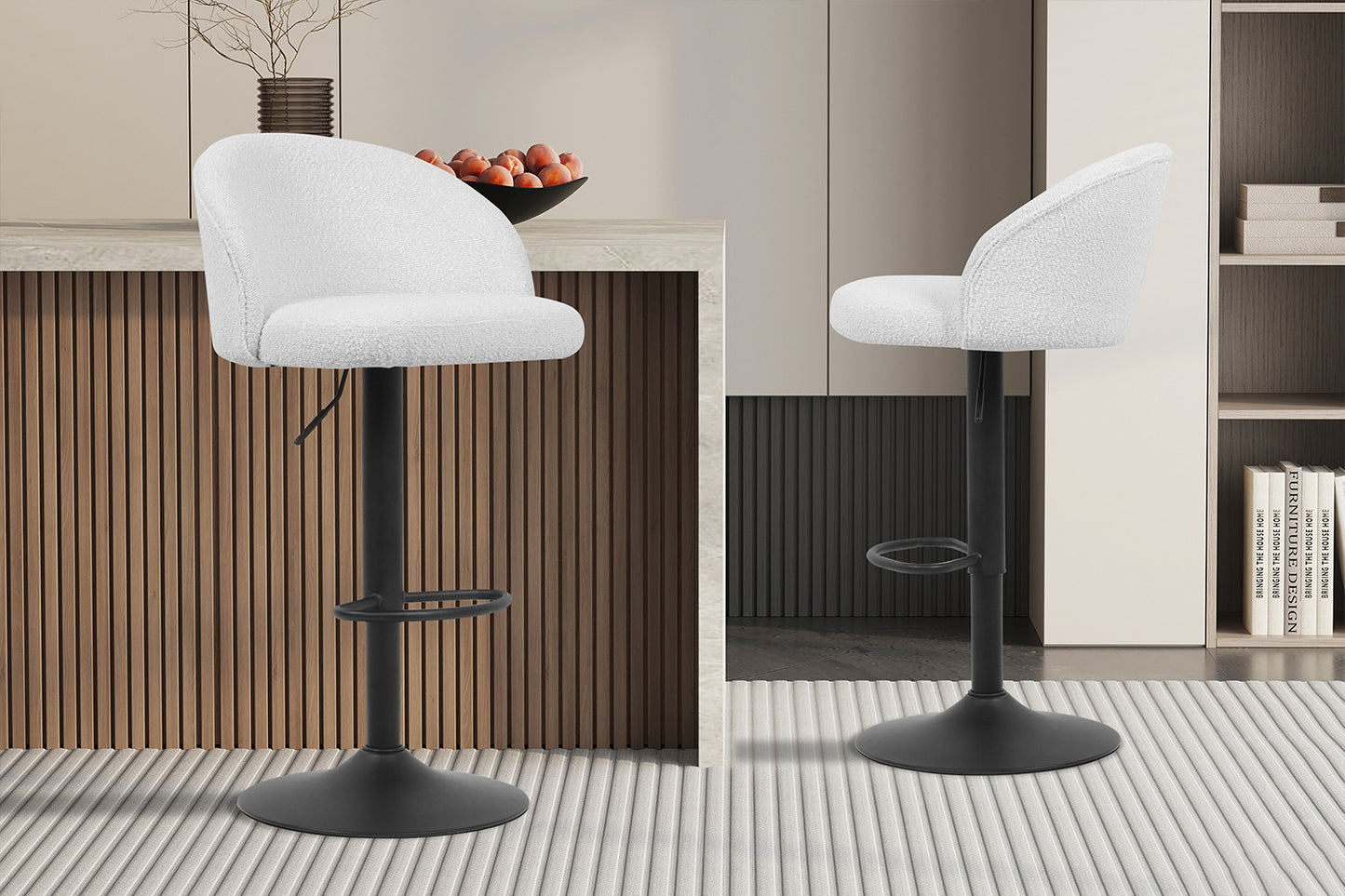 Barstoel 'Arda' Bouclé Wit