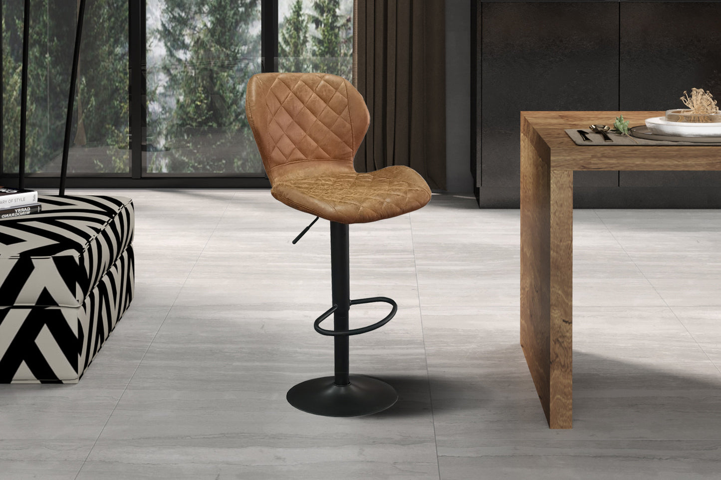 Barstoel 'Malaga' PU Ote Topper 02 Cognac