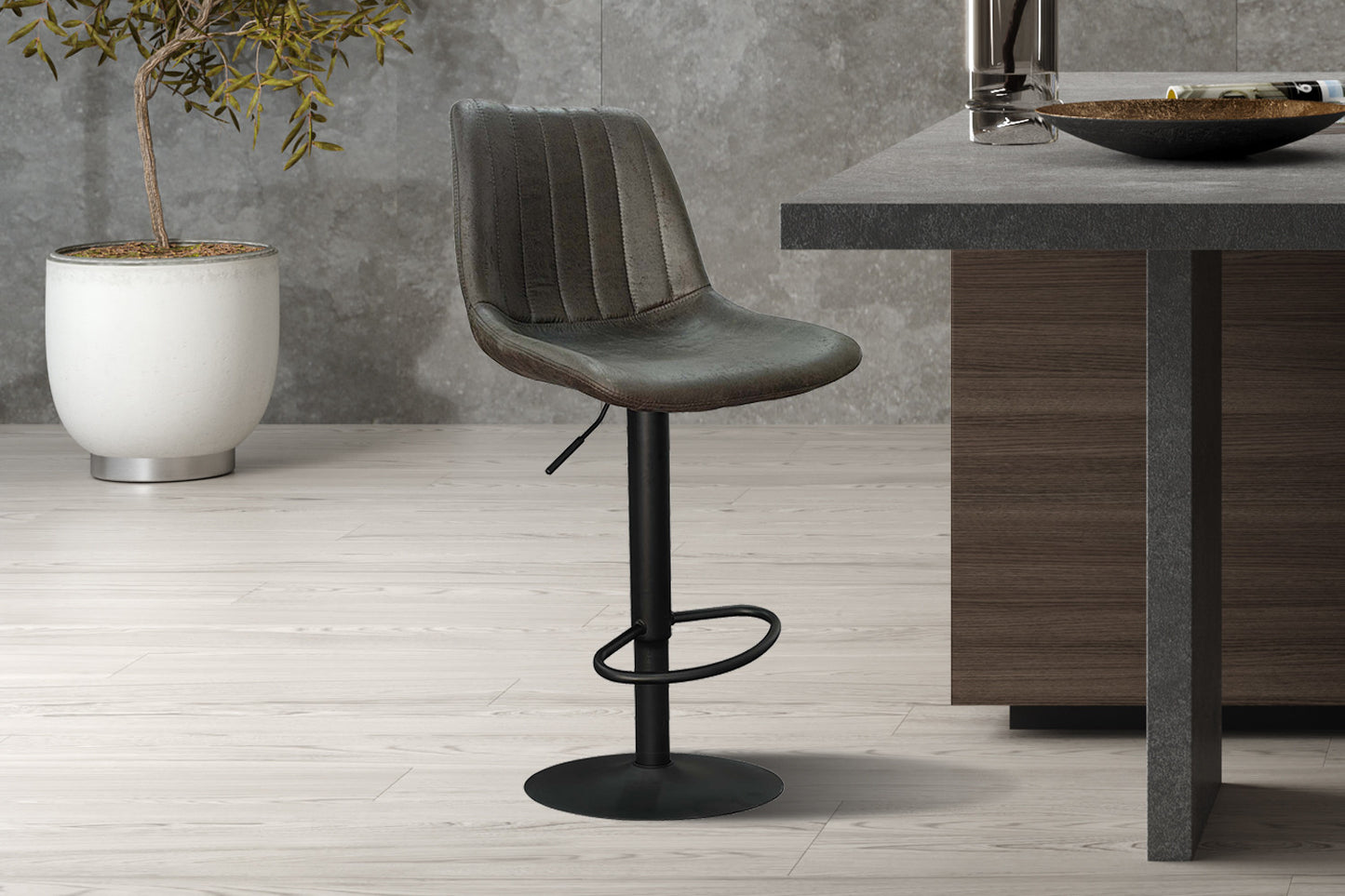 Bar stool 'Barcelona' PU Ote Topper 05 Dark Brown