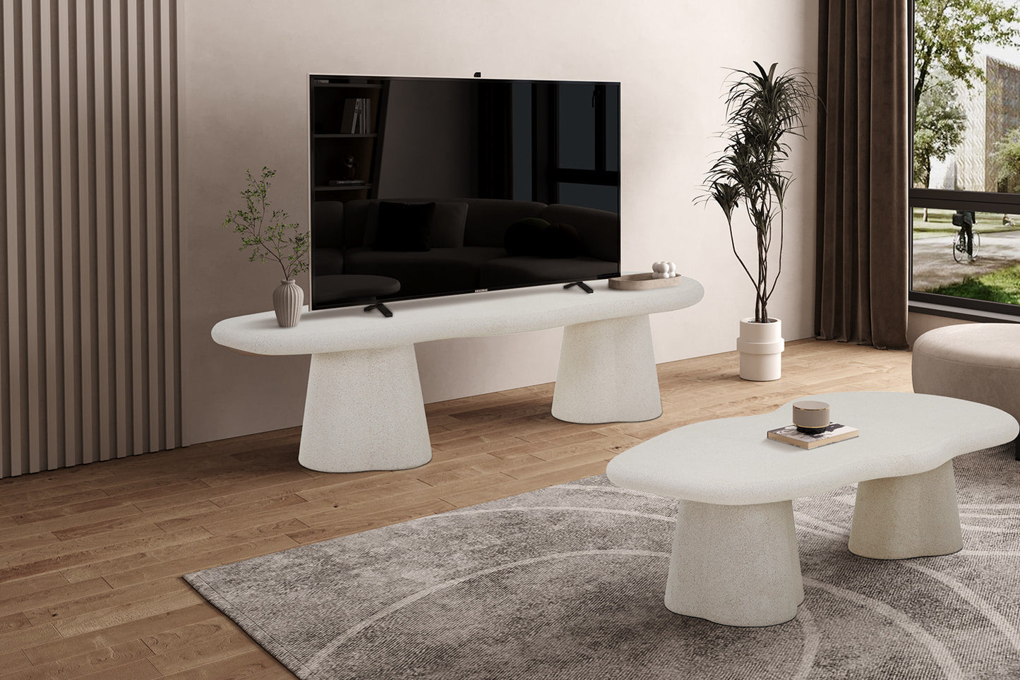 Tv-meubel 'Faro' 160 cm Organisch Cement