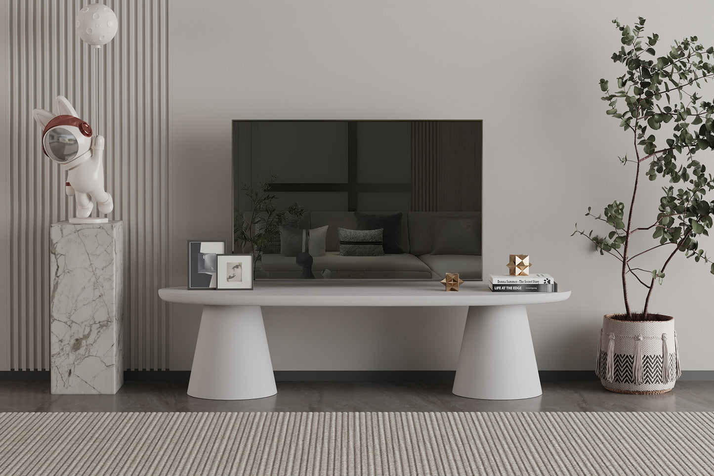 Tv-meubel 'Tavira' 160 cm Cement Ecru