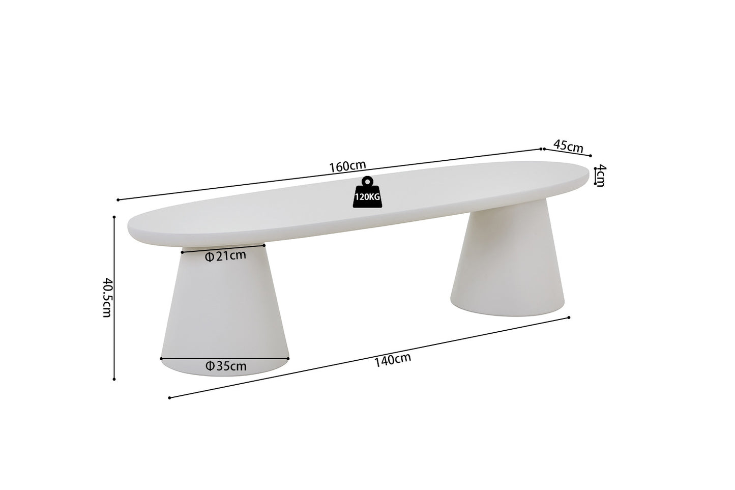 Tv-meubel 'Tavira' 160 cm Cement Ecru