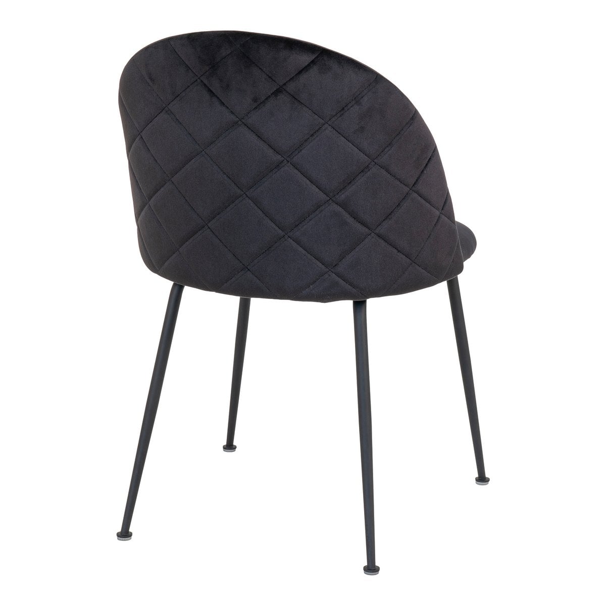 Geneve Eetkamerstoel - Fluweel, Staal, Zwart - Set van 2