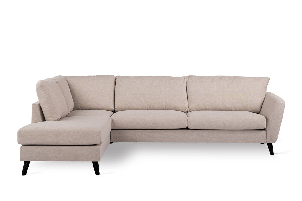 3 seater corner  left, fabric Inari 22, I460 beige, black leg