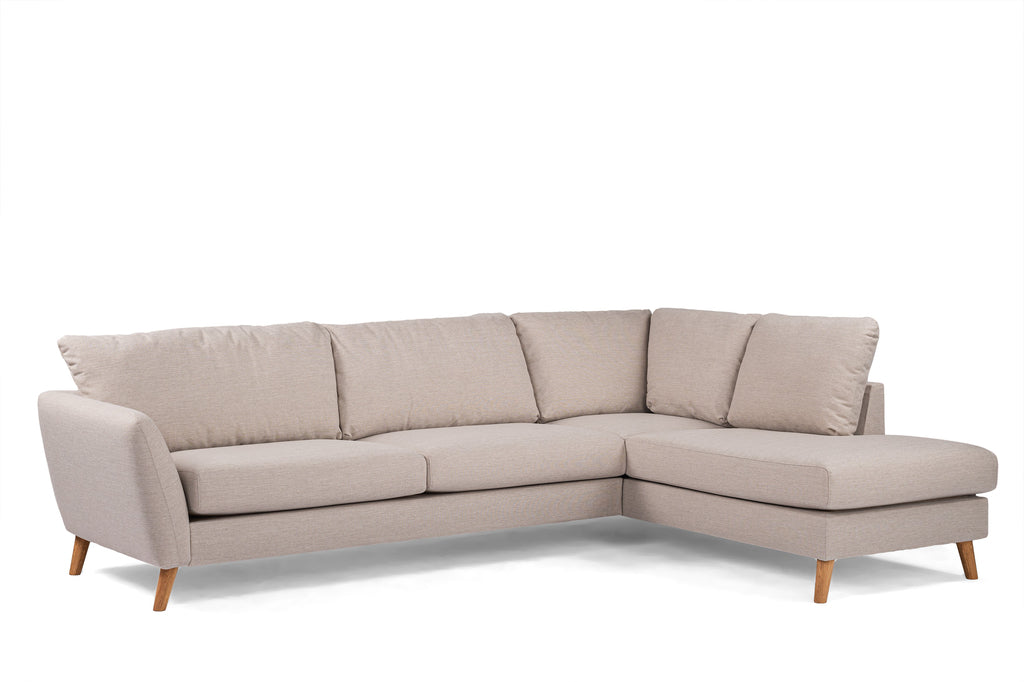 3 seater corner  right, fabric Inari 22, I460 beige, oak leg