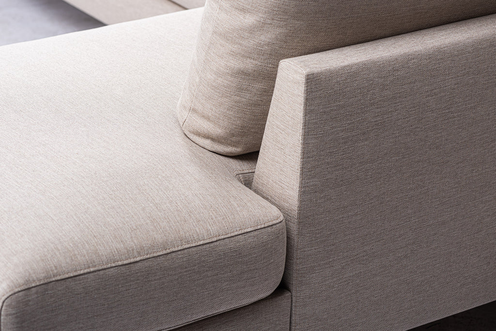 3 seater corner  right, fabric Inari 22, I460 beige, oak leg