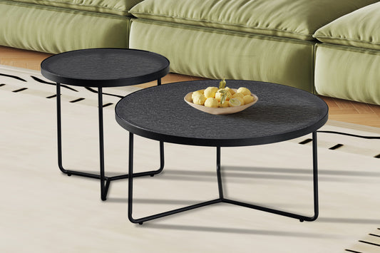 Salontafel 'Melia' Rond Grijs Glas