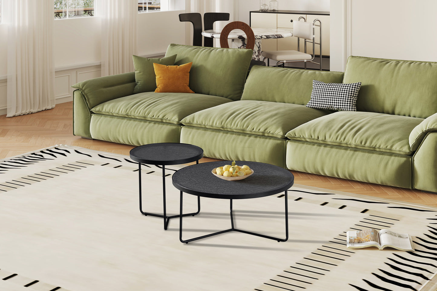 Salontafel 'Melia' Rond Grijs Glas