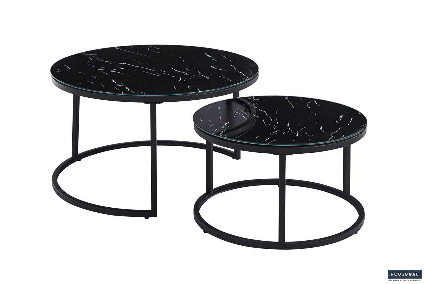 Salontafel 'Boston' Decor Glas Marmer Zwart