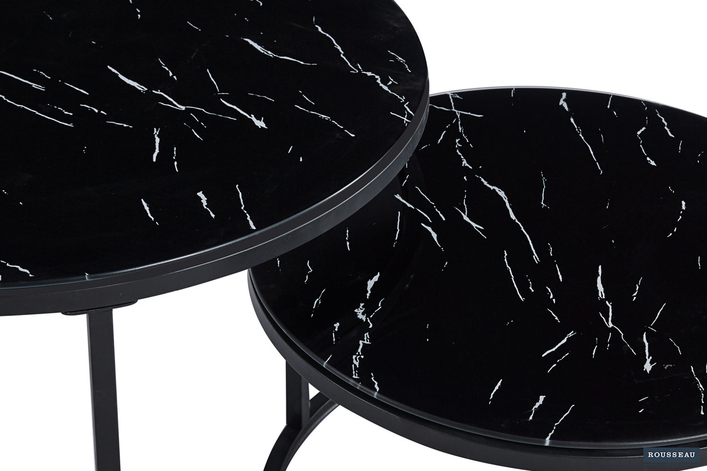 Salontafel 'Boston' Decor Glas Marmer Zwart