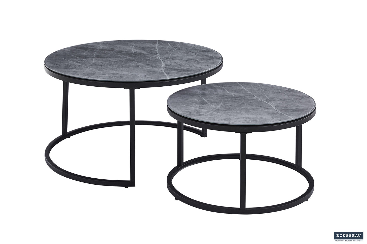 Salontafel 'Boston' Decor Glas Steen Grijs