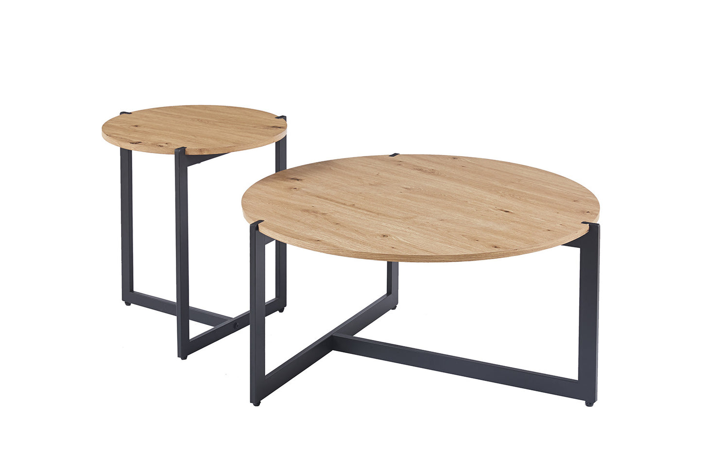 Set van 2 salontafels 'Pola' decor oude eik