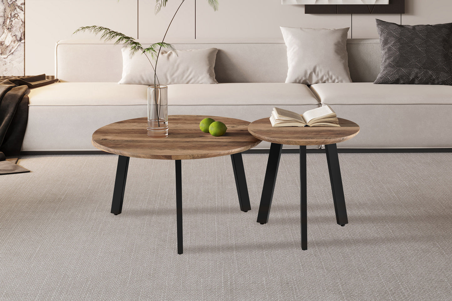 Set van 2 salontafels 'Aziz' decor mango