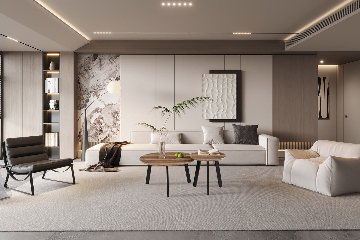 Set van 2 salontafels 'Aziz' decor mango