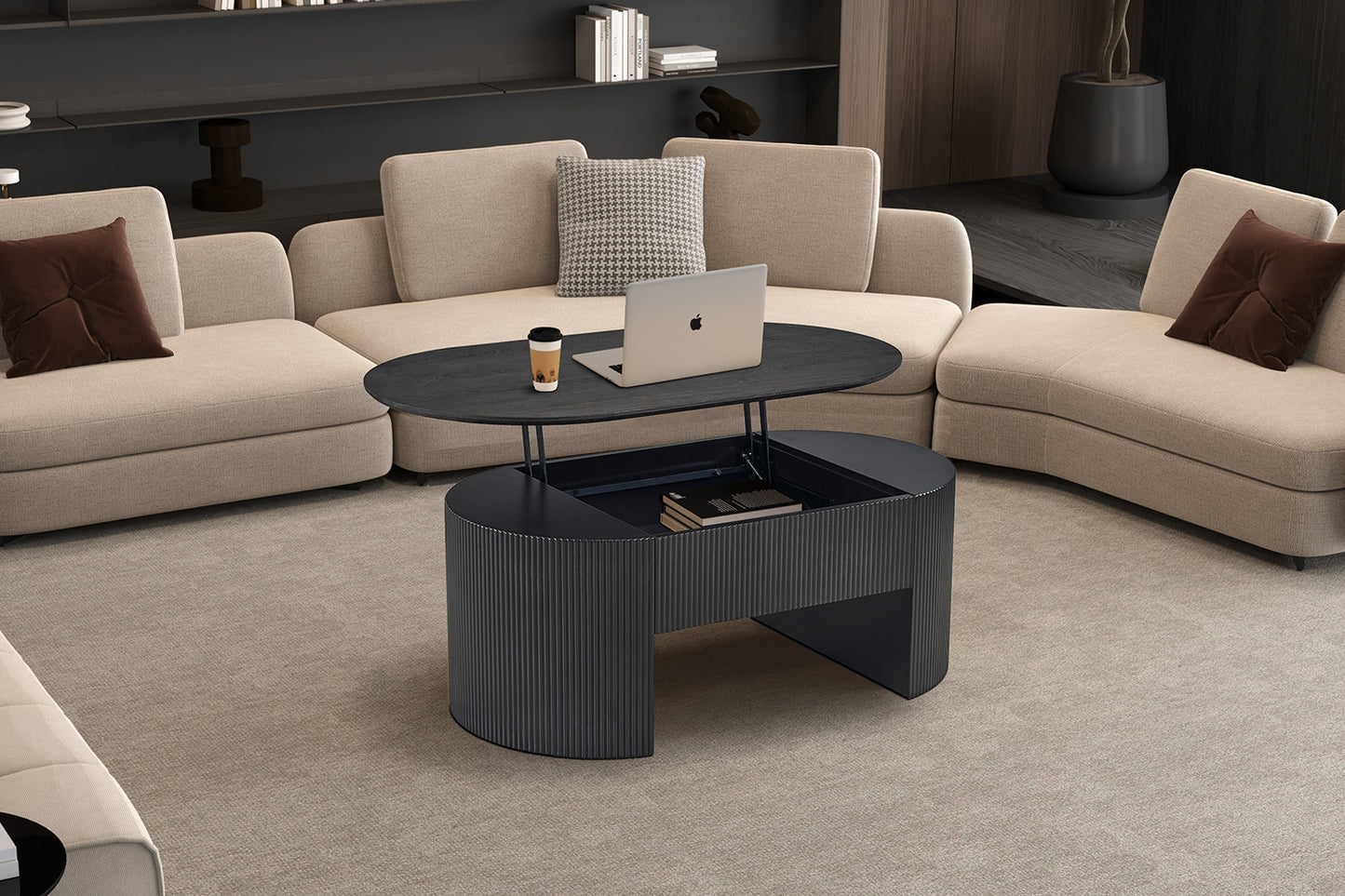 Salontafel 'Lagos' 120 cm Lift-top Decor Donkerbruin