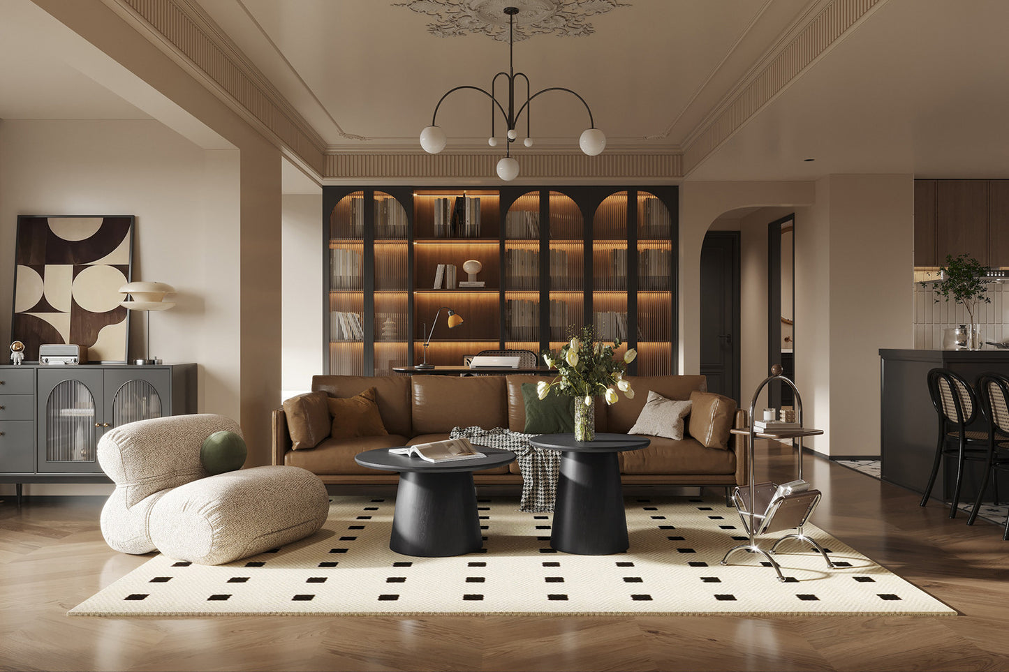 Bijzettafel 'Miklos' 60 cm Rond Decor Donkerbruin